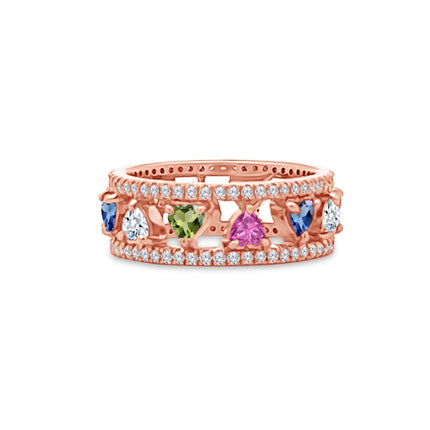 Gemstone & Diamond Cage Band - Lindsey Leigh Jewelry