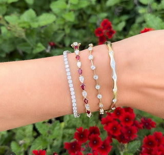 Gemstone & Diamond Chasing Pear Bangle  Lindsey Leigh Jewelry.
