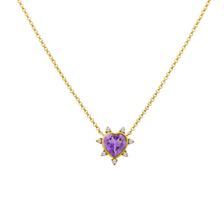 Gemstone & Diamond Heart Necklace  Lindsey Leigh Jewelry.
