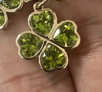 Gemstone Heart Clover Charm - Lindsey Leigh Jewelry