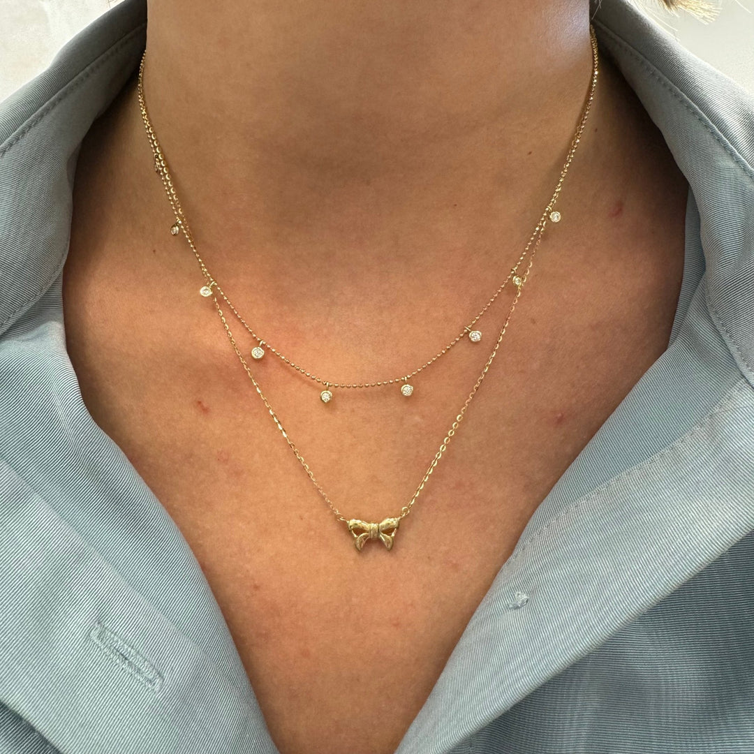 Gold Bow Necklace - Lindsey Leigh Jewelry