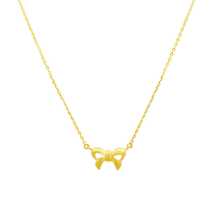 Gold Bow Necklace - Lindsey Leigh Jewelry