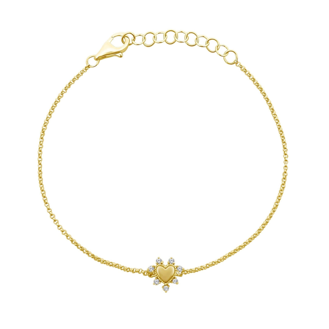 Gold & Diamond Heart Bracelet - Lindsey Leigh Jewelry