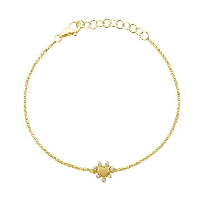 Gold & Diamond Heart Bracelet - Lindsey Leigh Jewelry