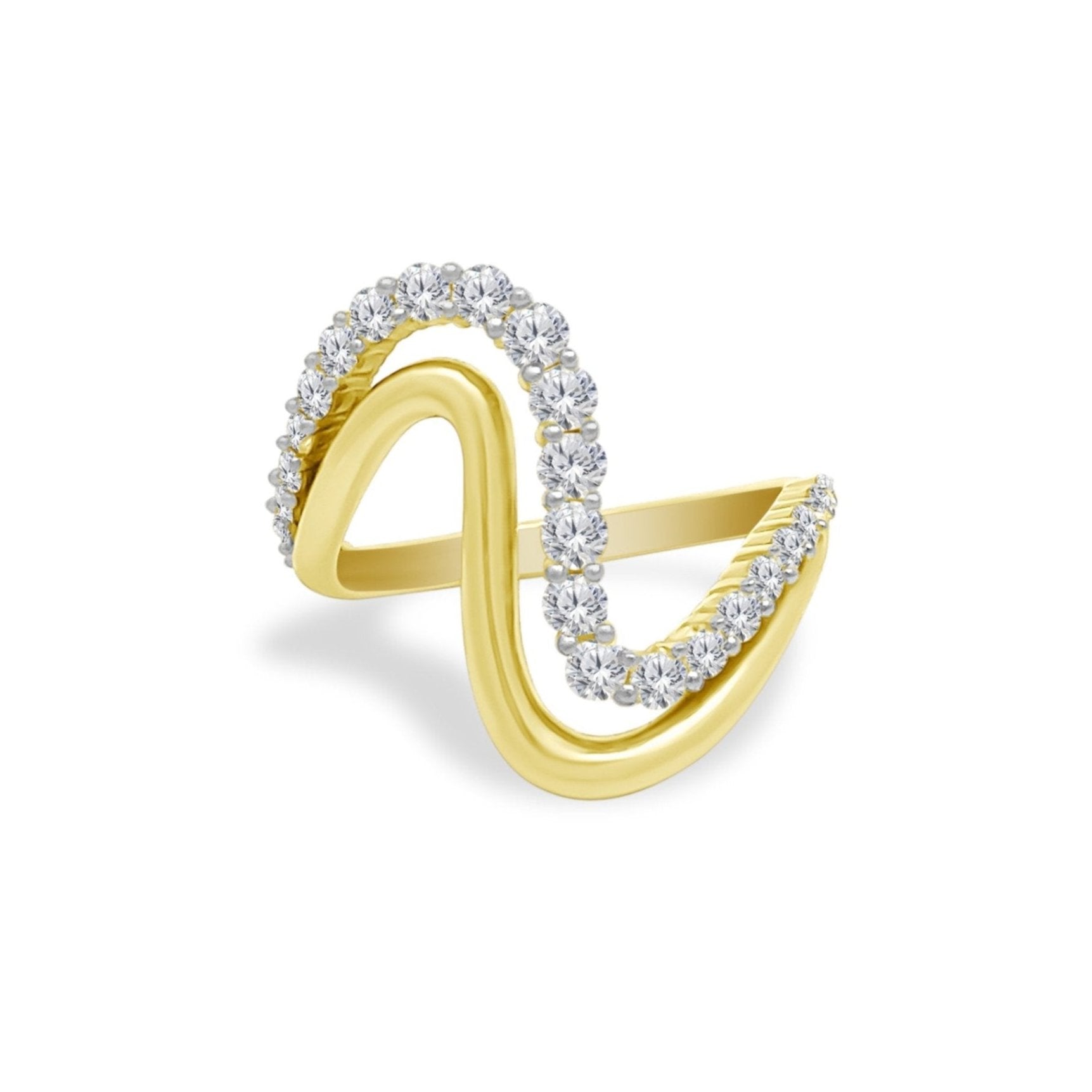 Gold & Diamond Wavy Ring – Lindsey Leigh Jewelry