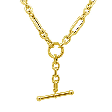 Gold Link Toggle Lariat - Lindsey Leigh Jewelry