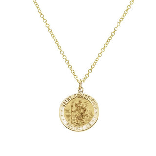 Gold Saint Christopher Medal  Lindsey Leigh Jewelry.
