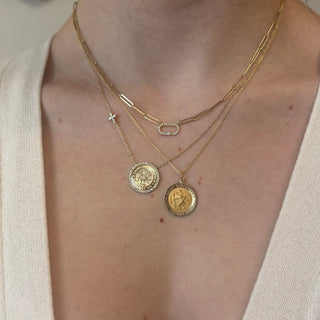 Gold Saint Christopher Medal  Lindsey Leigh Jewelry.
