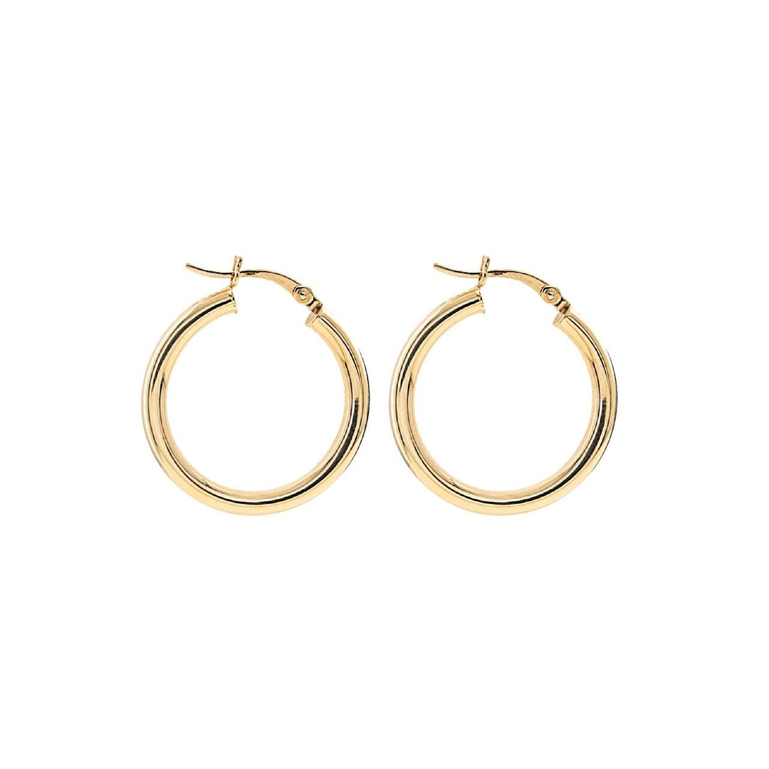 Gold Tube Hoops - Lindsey Leigh Jewelry