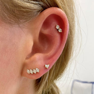 Heart Fancy Shape Diamond Studs  Lindsey Leigh Jewelry.
