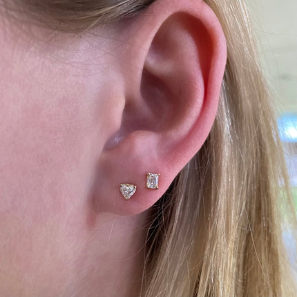 Heart Fancy Shape Diamond Studs - Lindsey Leigh Jewelry