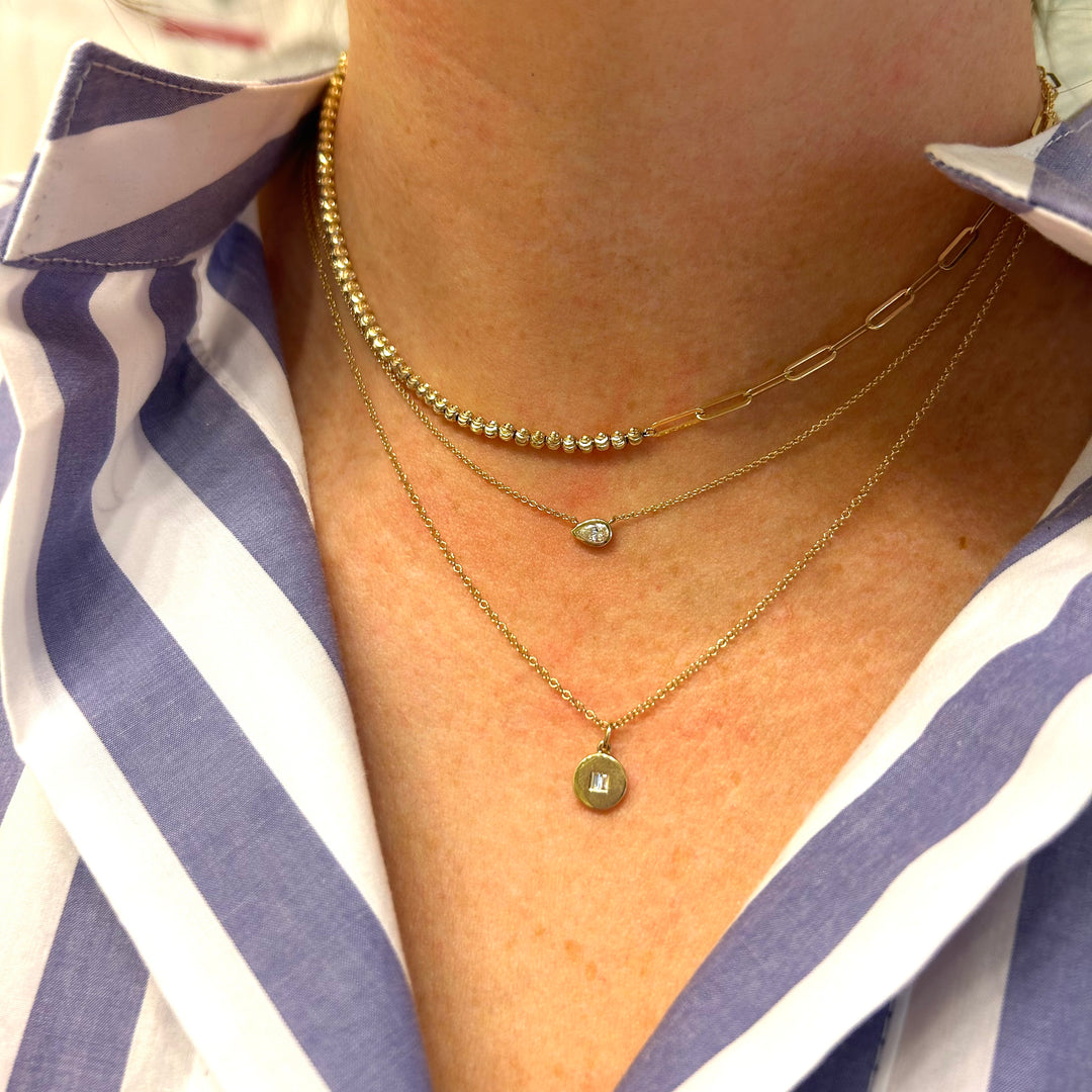 Pear Diamond Bezel Necklace