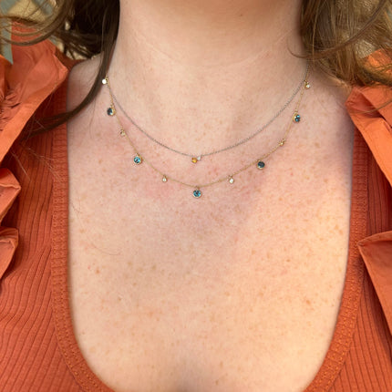 Gemstone and Diamond Duo Necklace