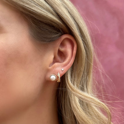 Pearl Diamond Halo Studs Lindsey Leigh Jewelry