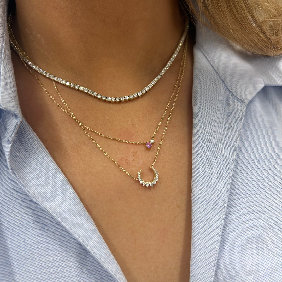 Gemstone and Diamond Duo Necklace