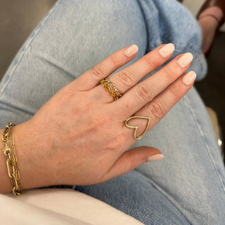 Large Citrine Chasing Pear Band  Lindsey Leigh Jewelry.
