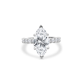 Marquise Cut Solitaire on Diamond Band  Lindsey Leigh Jewelry.

