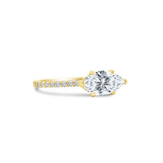 Marquise Cut Solitaire on Diamond Band  Lindsey Leigh Jewelry.
