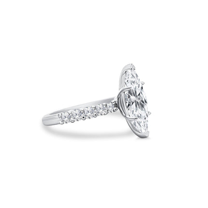 Marquise Diamond on Diamond Band - Lindsey Leigh Jewelry