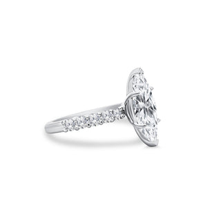 Marquise Cut Solitaire on Diamond Band  Lindsey Leigh Jewelry.
