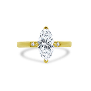 Marquise Cut Solitaire on Diamond Band  Lindsey Leigh Jewelry.
