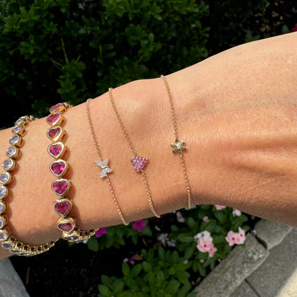 Mini Diamond Flower Bracelet - Lindsey Leigh Jewelry