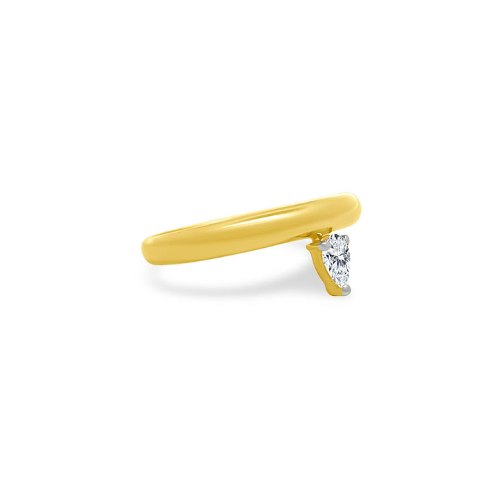 Offset Diamond Pear Band - Lindsey Leigh Jewelry