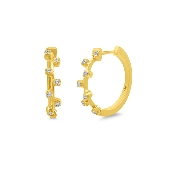 Offset Diamond Small Hoops - Lindsey Leigh Jewelry