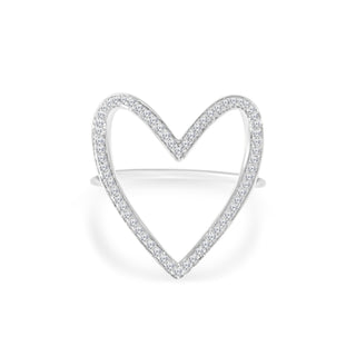 Open Heart Diamond Ring
