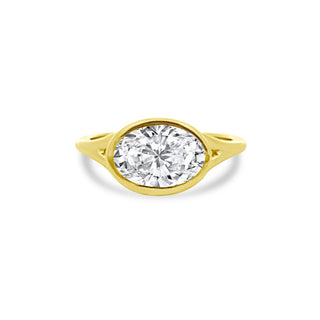 Oval Bezel Ring with Split Shank  Lindsey Leigh Jewelry.
