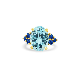 Oval Cut Aquamarine With Trio Gemstones  Lindsey Leigh Jewelry.
