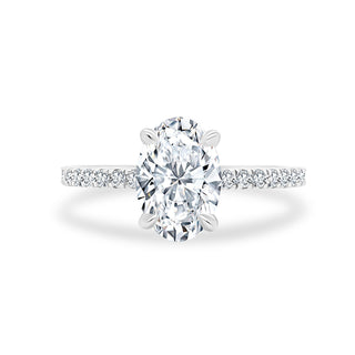 2.55ct Oval Diamond on Diamond Band  Lindsey Leigh Jewelry.
