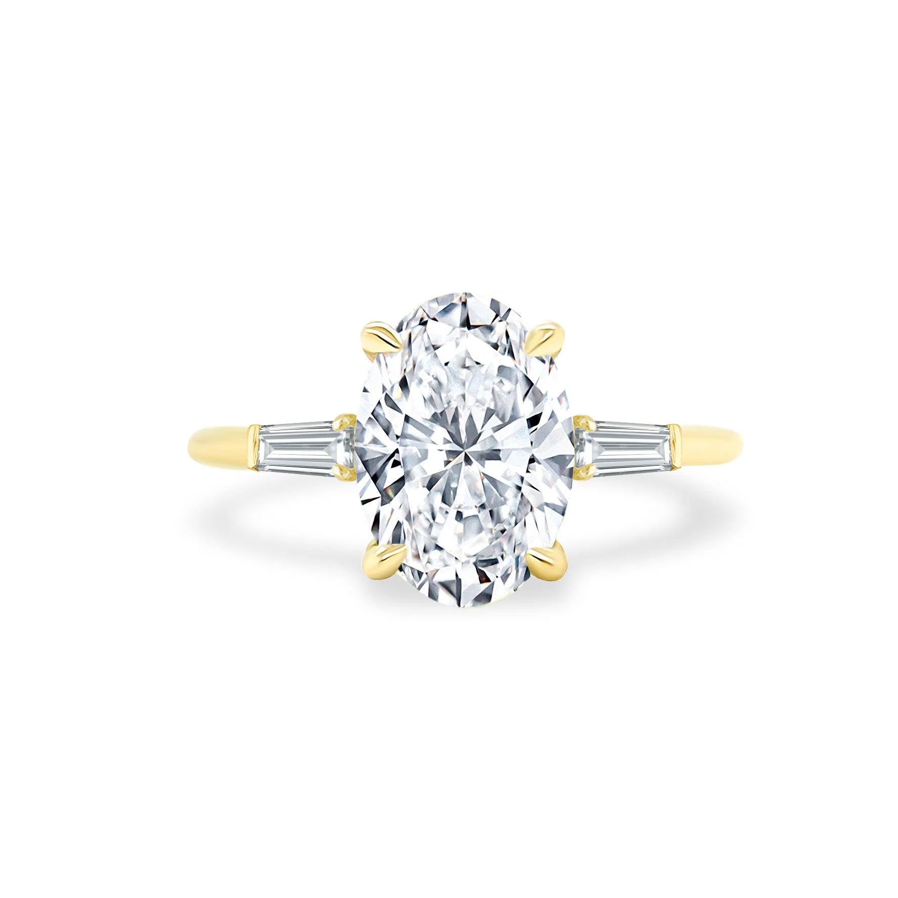 Oval Cut with Tapered Baguette Cut Side Stones – Lindsey Leigh Jewelry