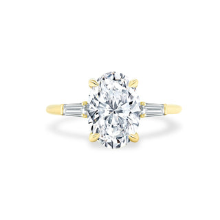 Oval Cut with Tapered Baguette Cut Side Stones  Lindsey Leigh Jewelry.
