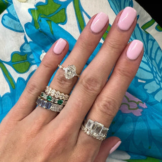 Oval Cut Solitaire on Marquise Cut Band  Lindsey Leigh Jewelry.
