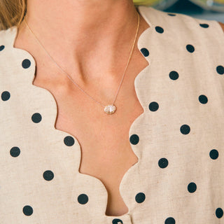 oval milgrain necklace
