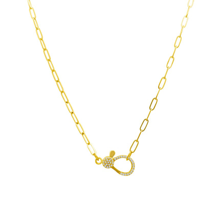 Paper Clip Lobster Clasp Necklace - Lindsey Leigh Jewelry