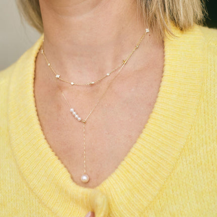 Graduated Pearl Bolo Necklace