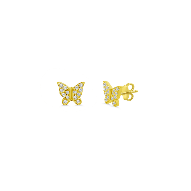 Petite Diamond Butterfly Studs - Lindsey Leigh Jewelry