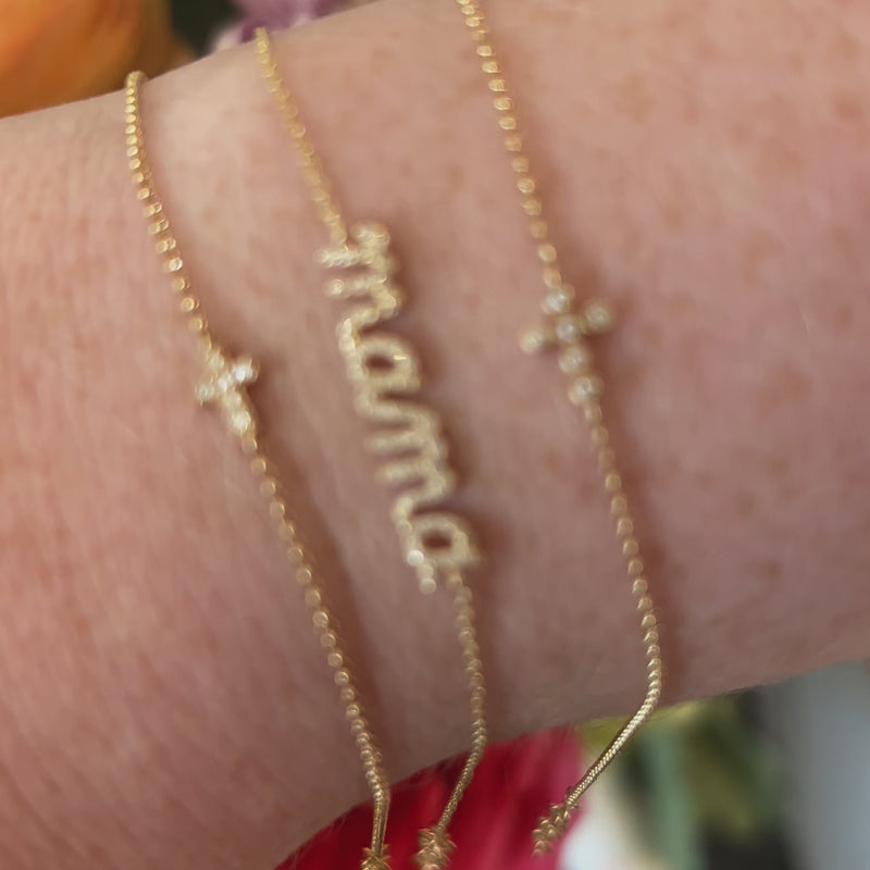Bezel Diamond Cross Bracelet  Lindsey Leigh Jewelry.