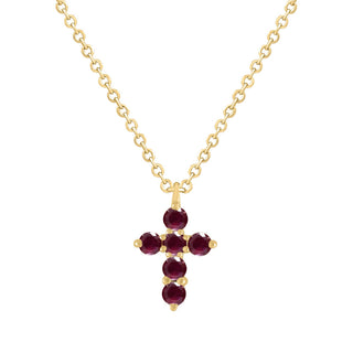 Gemstone Mini Cross Necklace
