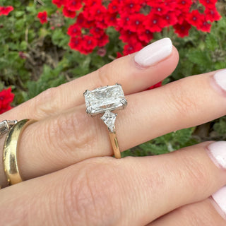 Radiant Cut with Kite Cut Side Stones  Lindsey Leigh Jewelry.
