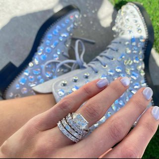Radiant Cut with Trillion Cut Side Stones  Lindsey Leigh Jewelry.
