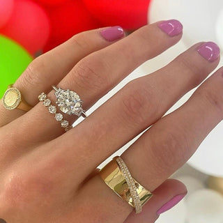 Round with Trapezoid Cut Side Stones  Lindsey Leigh Jewelry.
