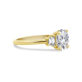 Round with Trapezoid Cut Side Stones  Lindsey Leigh Jewelry.
