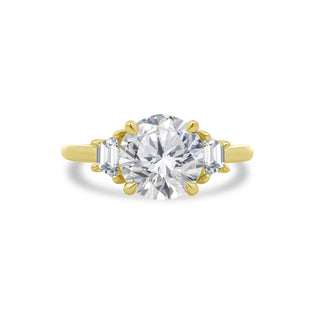 Round with Trapezoid Cut Side Stones  Lindsey Leigh Jewelry.
