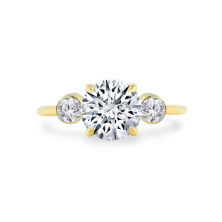 Round with Bezel Set Round Side Stones  Lindsey Leigh Jewelry.
