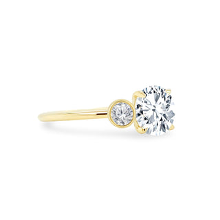 Round with Bezel Set Round Side Stones  Lindsey Leigh Jewelry.
