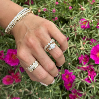 Round with Bezel Set Round Side Stones  Lindsey Leigh Jewelry.
