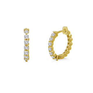 Single Prong Small Diamond Hoop  Lindsey Leigh Jewelry.
